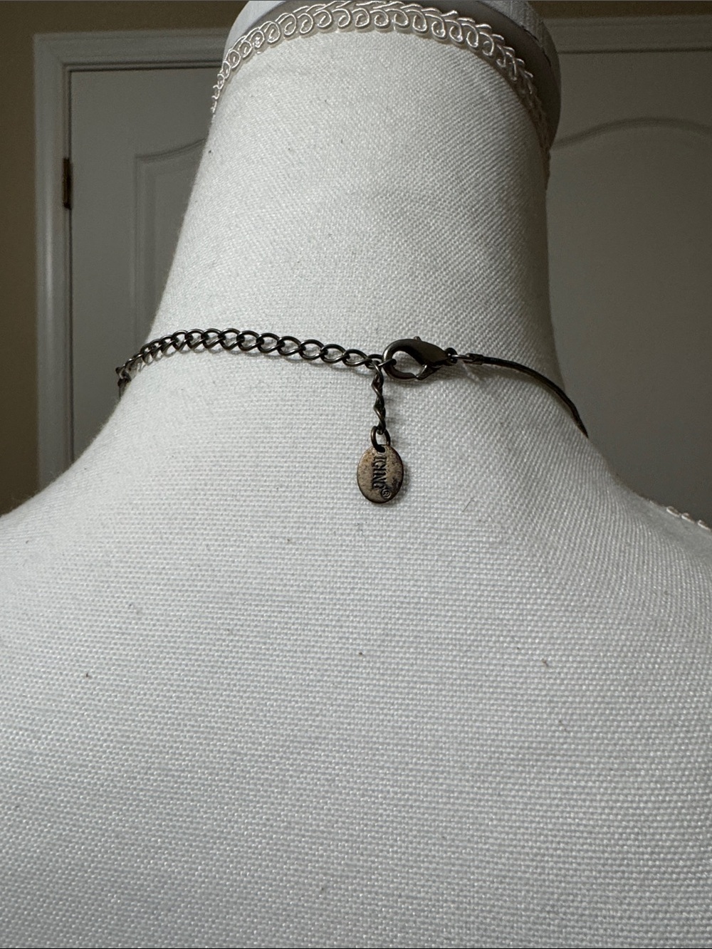 Icing Gunmetal Dangle Necklace with Crystal Accent - Picture 6 of 6